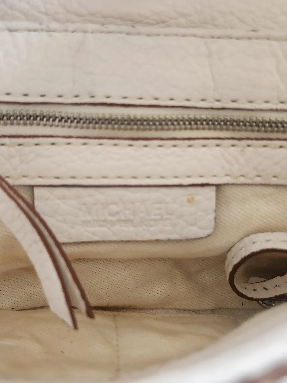 Michael Kors Vintage Y2K White Woven Leather Shoulder Bag